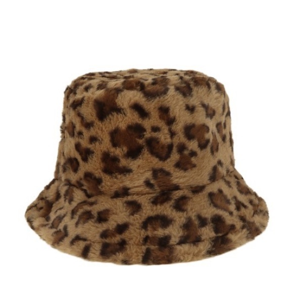 Faux Fur Leopard Bucket Hat